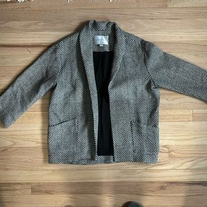Modern Black and White Kimono Tweed Jacket by Amour Vert